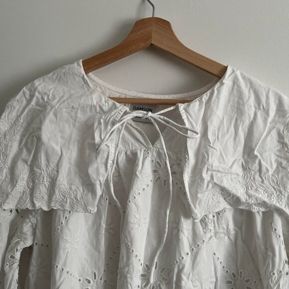 Damson Madder Cassidy Long-Sleeve Eyelet Mini Dress EUC - Picture 3 of 3